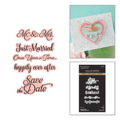 Spellbinders - Classic Mouse Wedding Press + Foil Plate & Die Set Sentiments