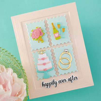 Spellbinders - Classic Mouse Wedding Press + Foil Plate & Die Set Sentiments