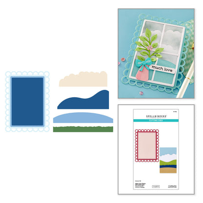 Spellbinders - Summertime Etched Dies Open Lace Frame and Landscapes