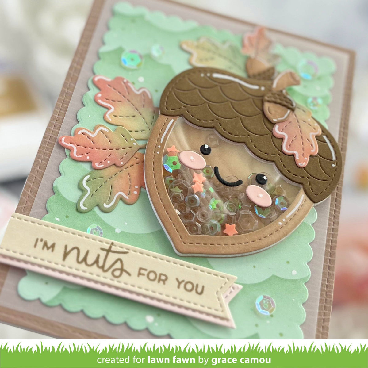 Lawn Fawn - Stitched Acorn Frame