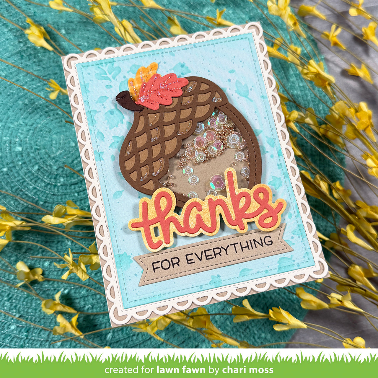 Lawn Fawn - Stitched Acorn Frame