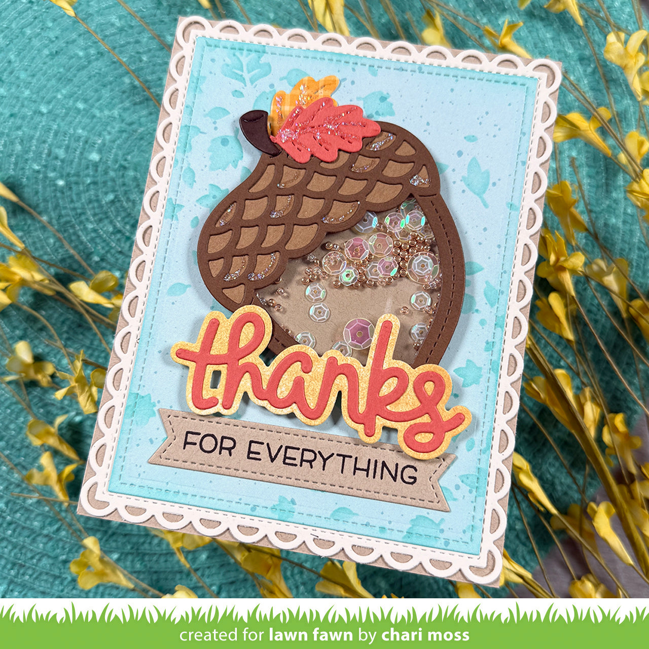 Lawn Fawn - Stitched Acorn Frame