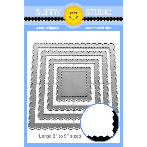 Sunny Studio - Scalloped Square 1 Large Dies