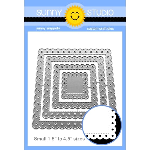 Sunny Studio - Scalloped Square 2 Small Dies