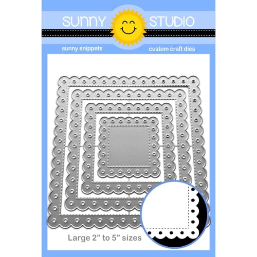 Sunny Studio - Scalloped Square 2 Large Dies
