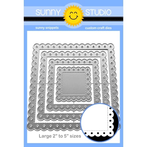 Sunny-Studio - Scalloped Square 2 Large Dies