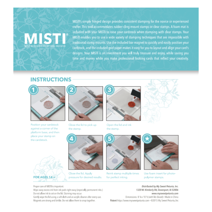 My Sweet Petunia - Original MISTI Laser Etched Teal