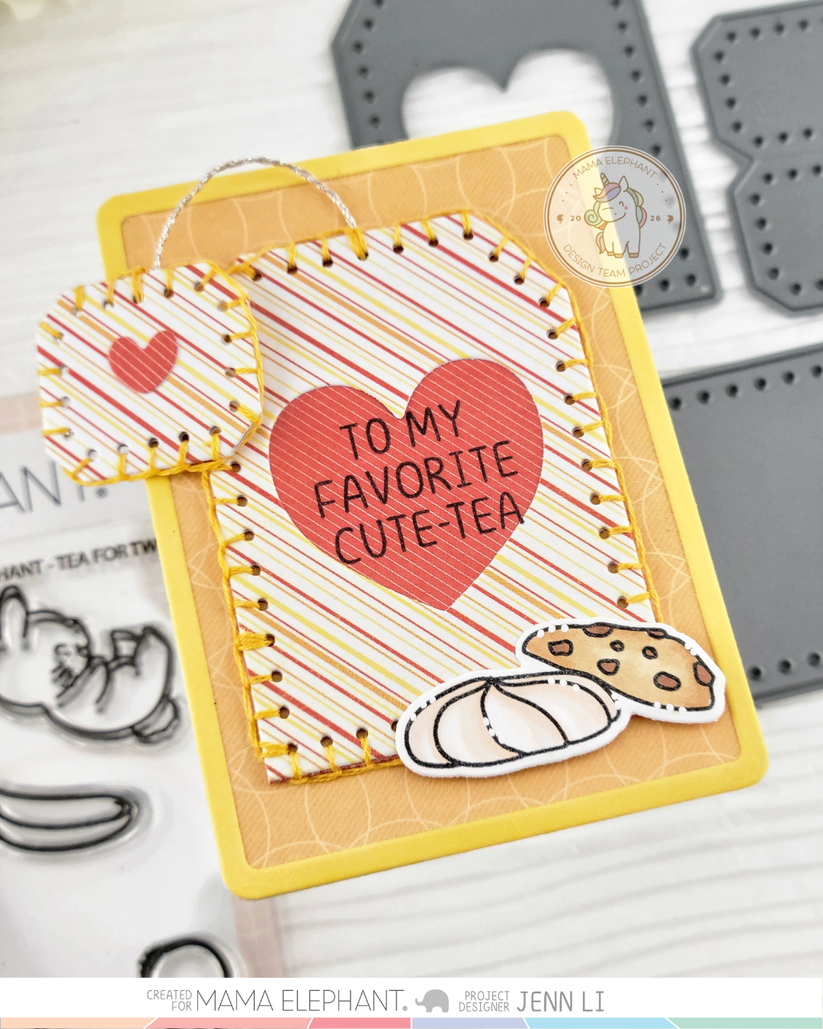 Mama Elephant - Stitched Tea Tags - Creative Cuts