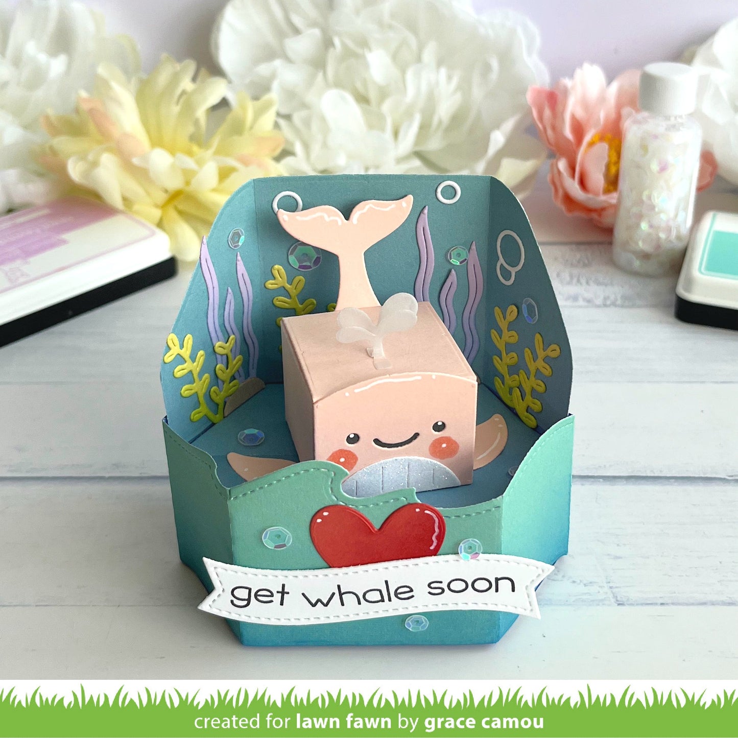 Lawn Fawn - Tiny Gift Box Whale And Dolphin Add-On