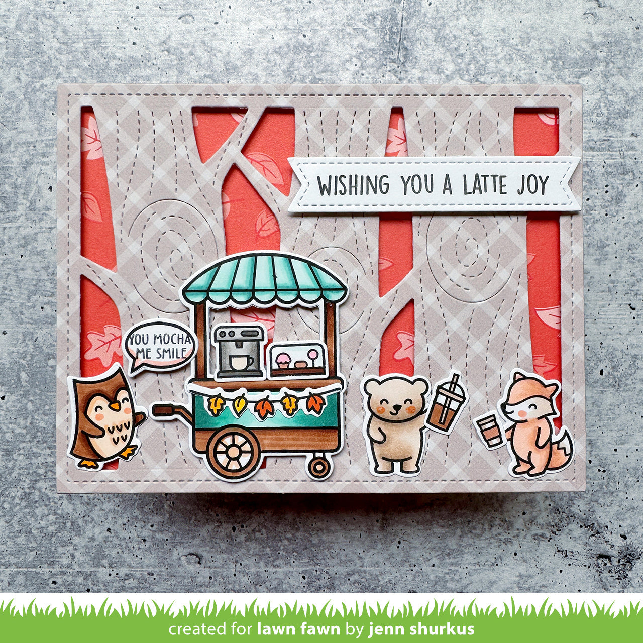 Lawn Fawn - Falling Leaves - Chestnut 12x12"