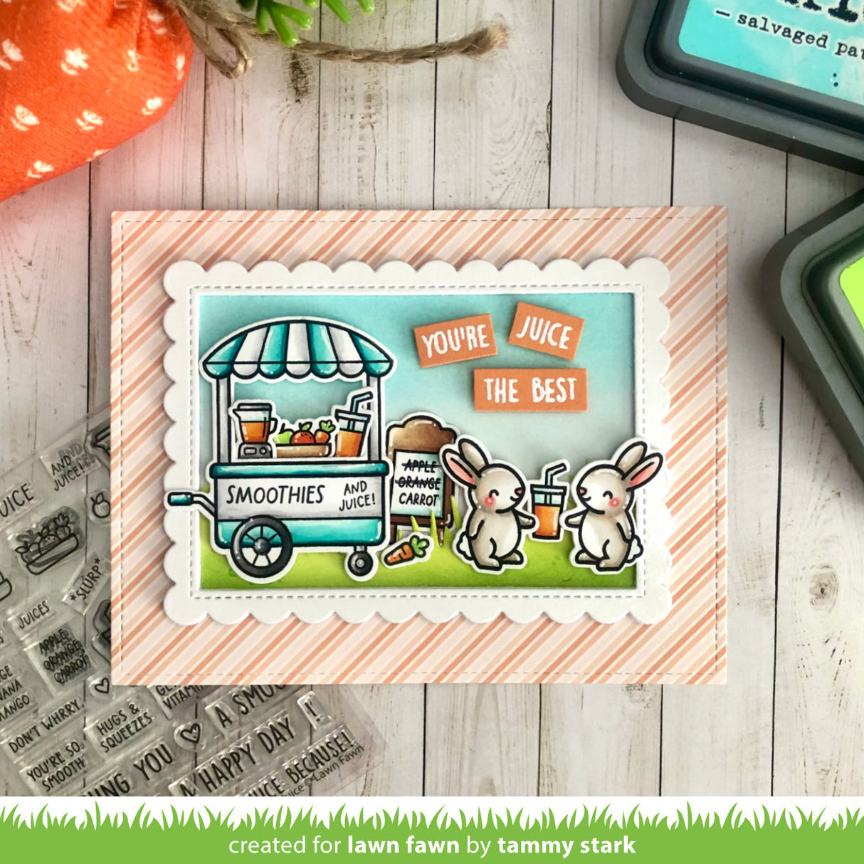 Lawn Fawn - Treat Cart Sentiment Add-On: Smoothies 'N Juice