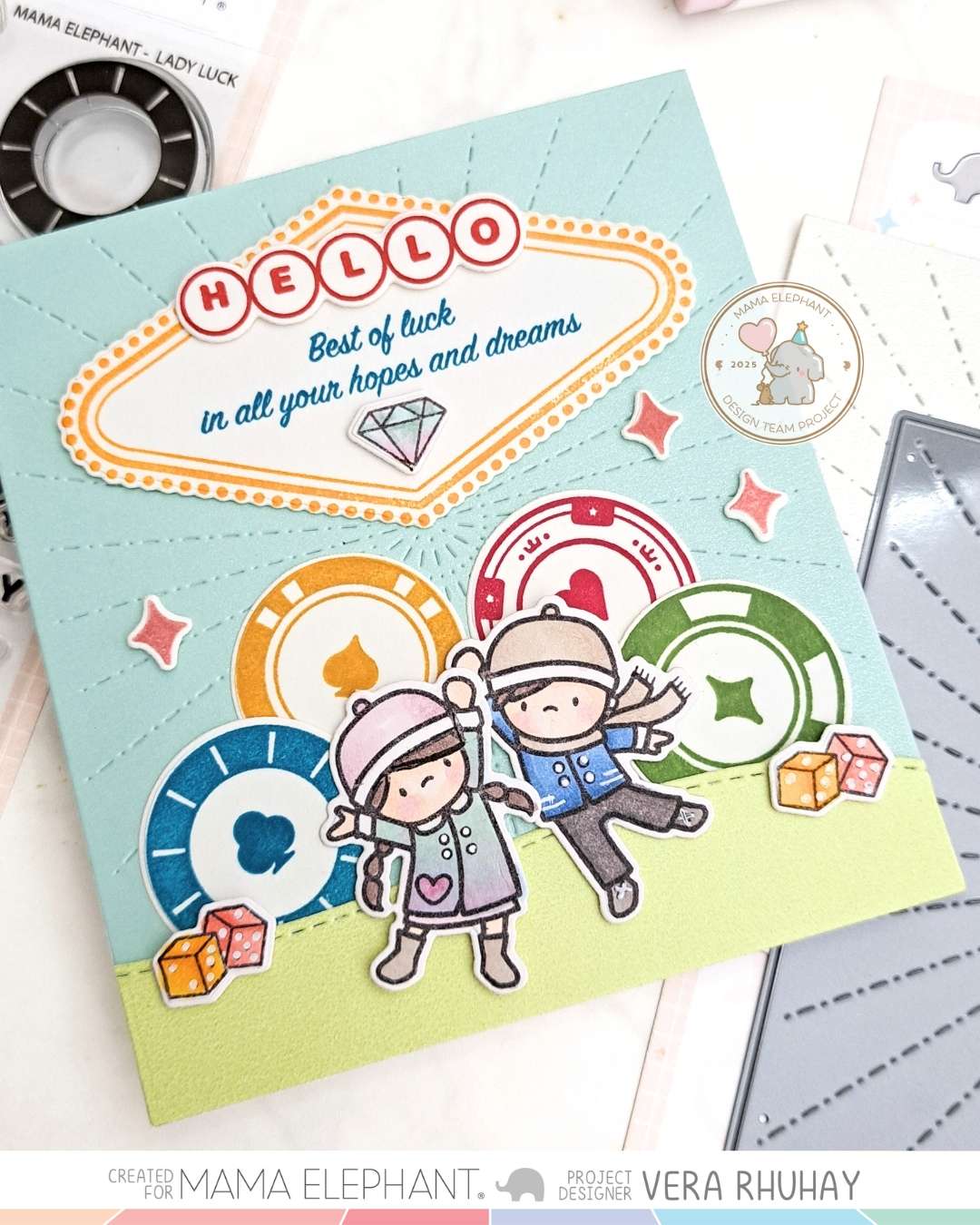 Mama Elephant - Square Sunburst - Creative Cuts