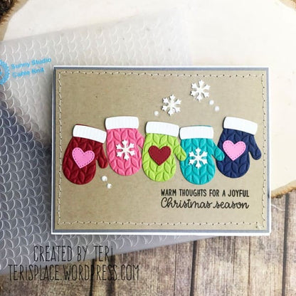 Sunny Studio - Cable Knit Embossing Folder
