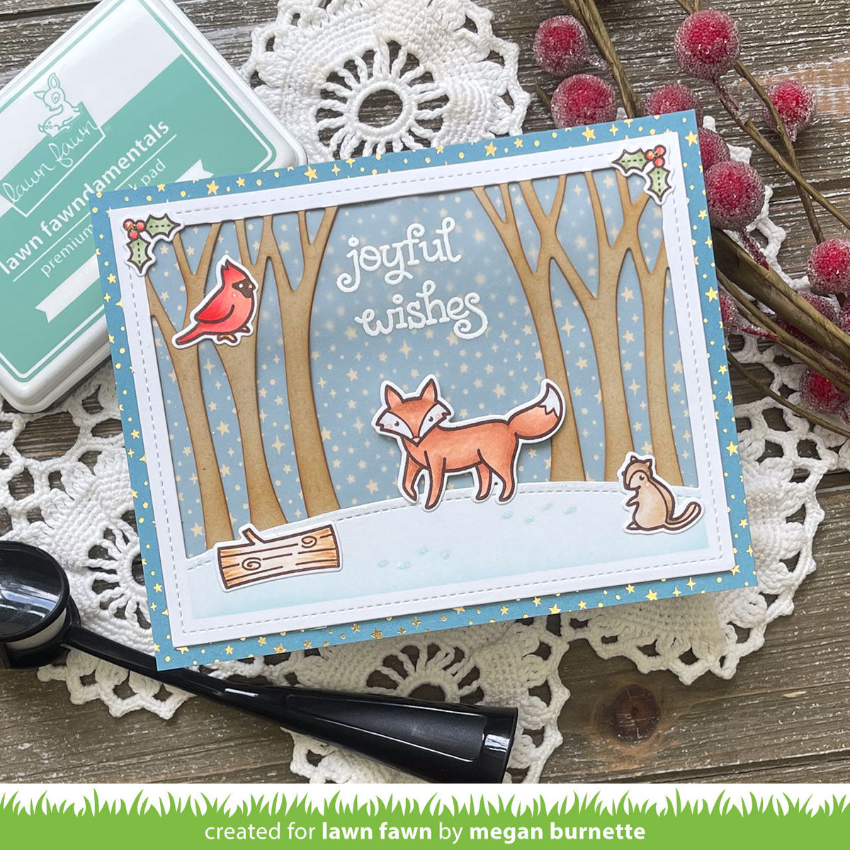 Lawn Fawn - Winter Forest Backdrop: Landscape