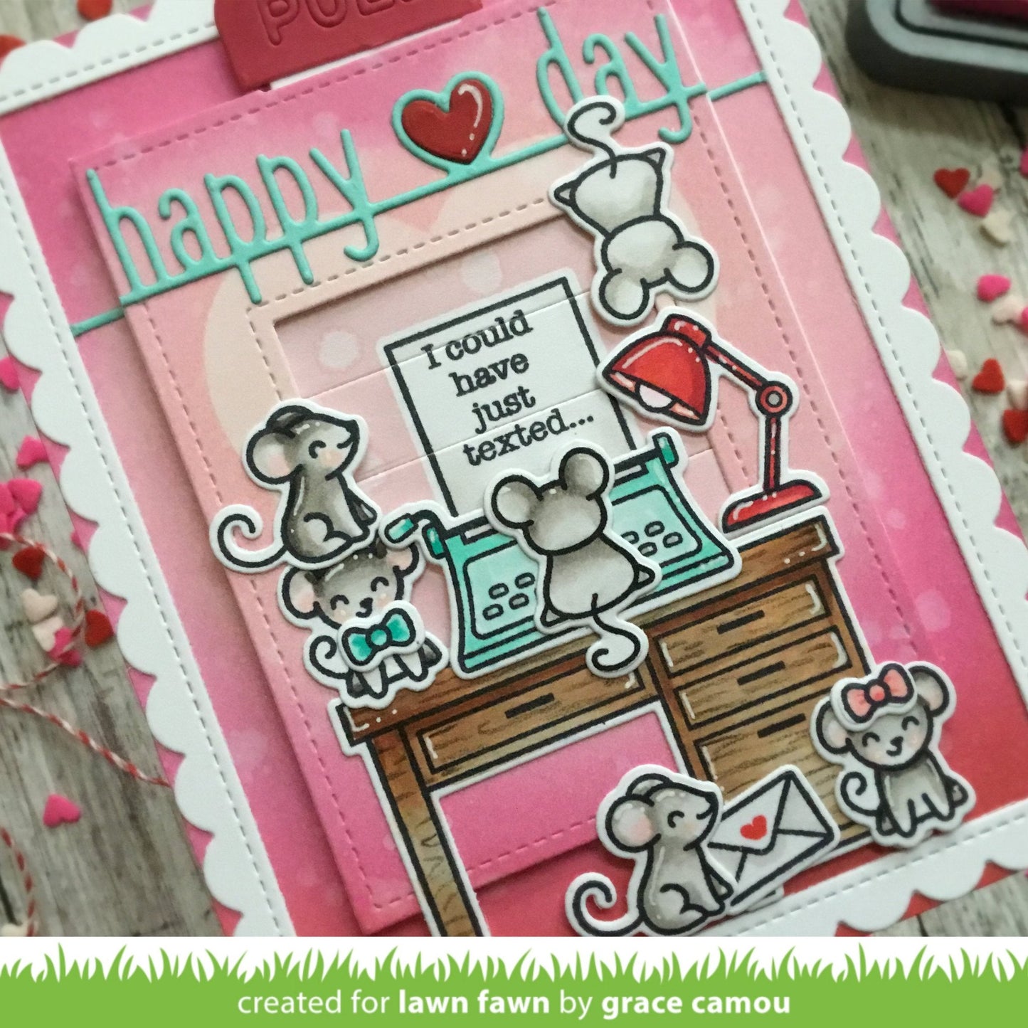 Lawn Fawn - Happy Heart Day Line Border