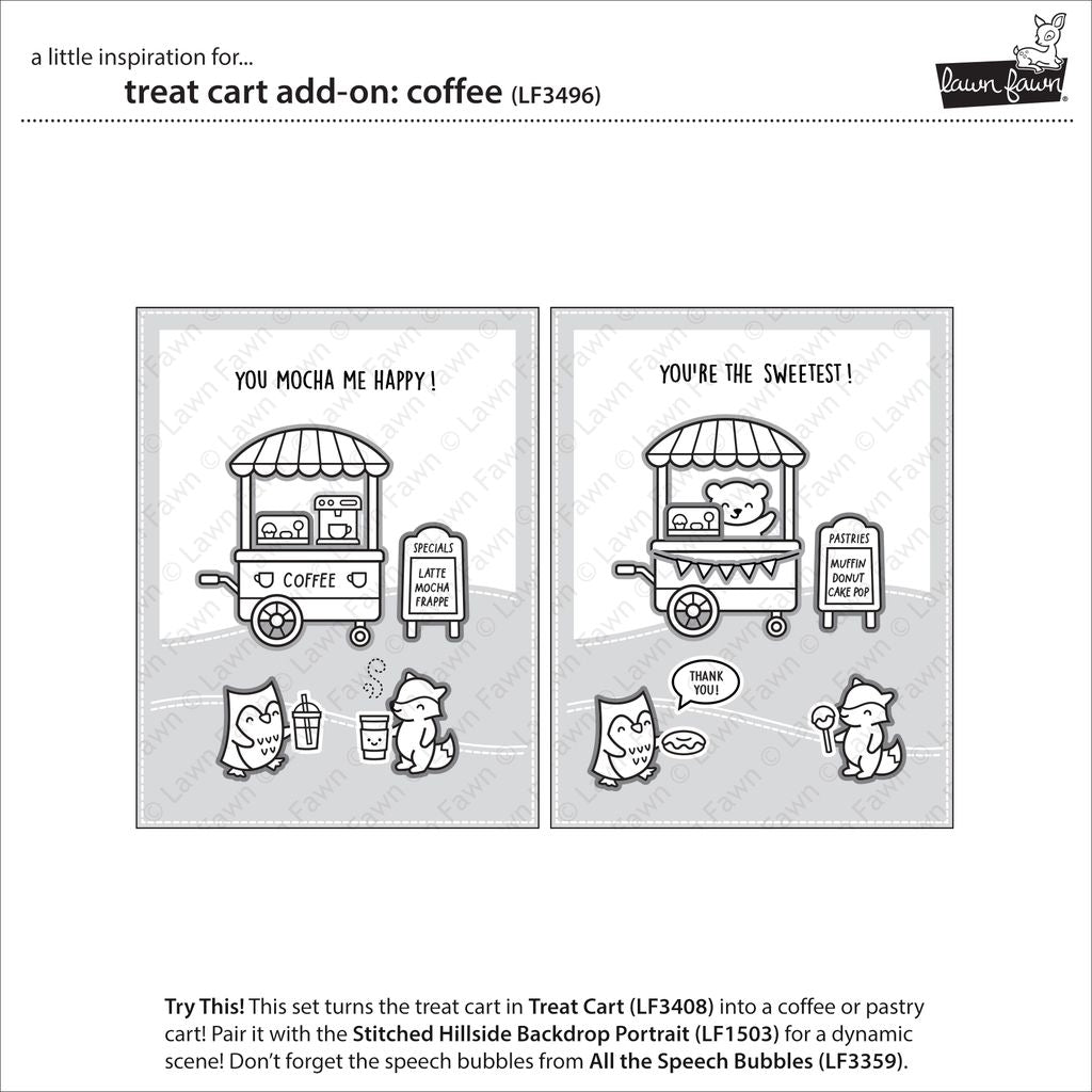 Lawn Fawn - Treat Cart Add-On: Coffee