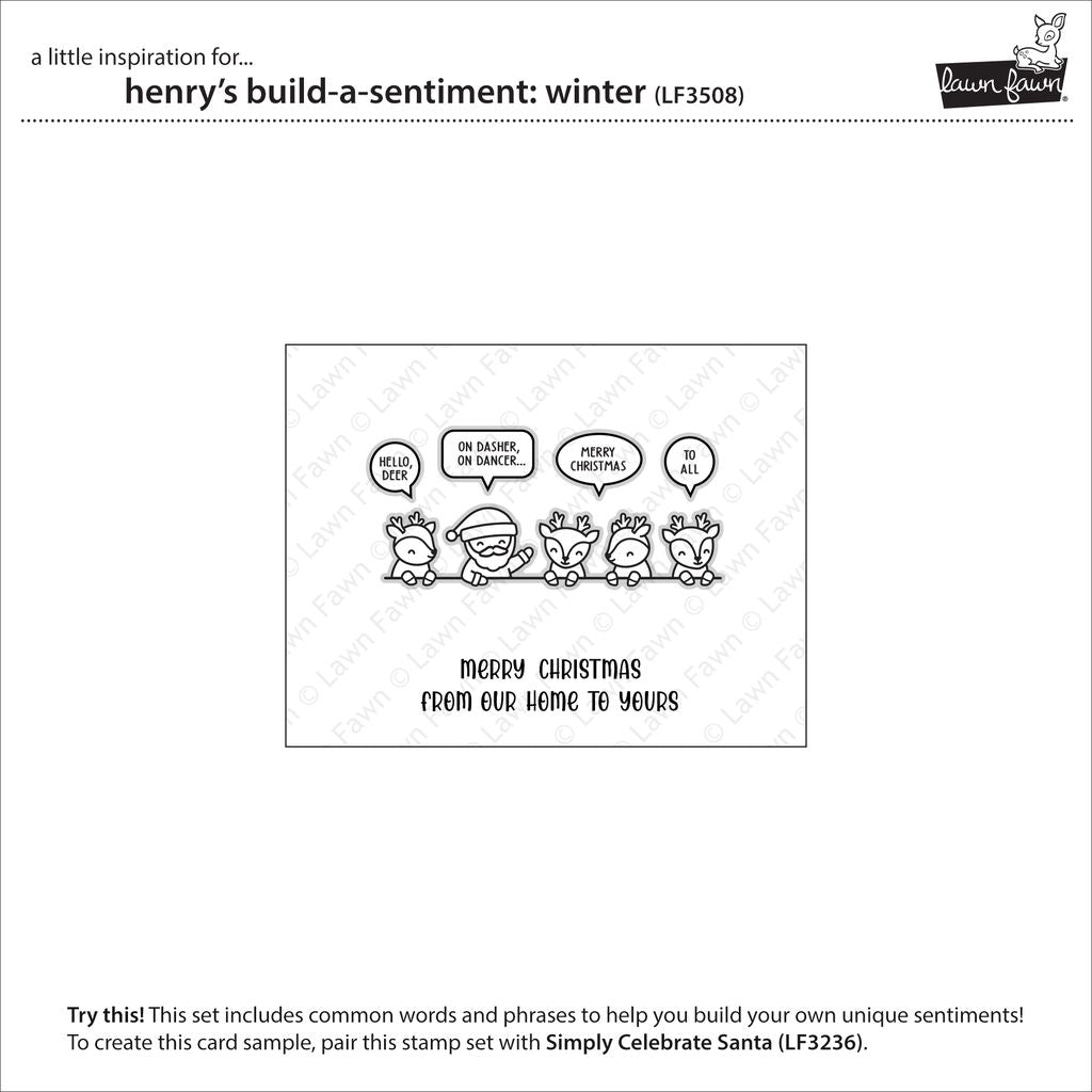 Lawn Fawn - Henry's Build-A-Sentiment: Winter