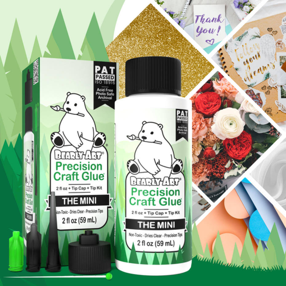 Bearly Art - Precision Craft Glue - The Mini 2 fl oz + Tip Kit