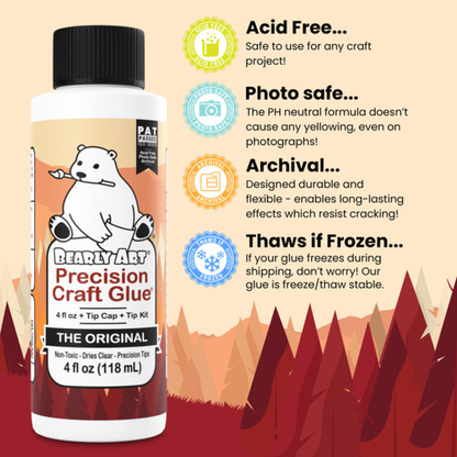 Bearly Art - Precision Craft Glue - The Original 4 fl oz + Tip Kit
