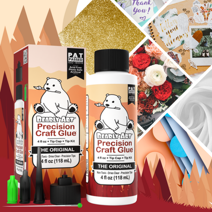 Bearly Art - Precision Craft Glue - The Original 4 fl oz + Tip Kit