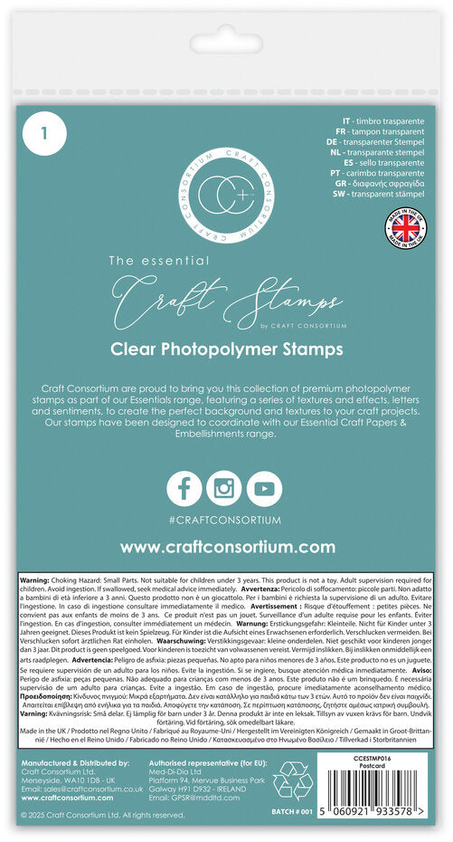 Craft Consortium - Stamp Set Postcard A6