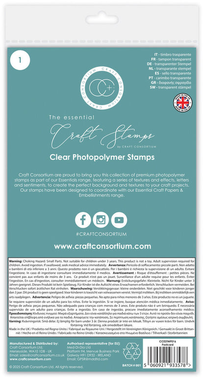 Craft Consortium - Stamp Set Postcard A6