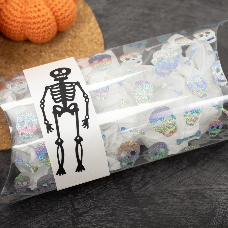 Crafter's Companion - Luxury Foiled Acetate Trick Or Treat Holo Skull 8x8" (1pc)