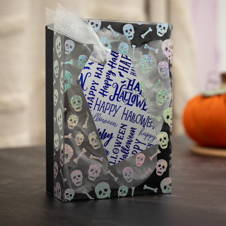 Crafter's Companion - Luxury Foiled Acetate Trick Or Treat Holo Skull 8x8" (1pc)
