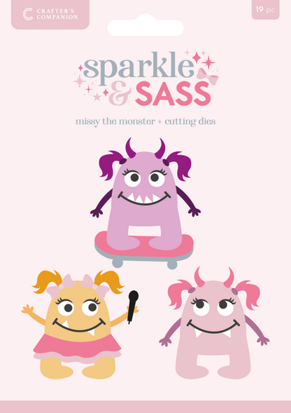 Crafter's Companion - Sparkle and Sass Metal Die Set Missy the Monster