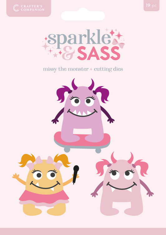 Crafter's Companion - Sparkle and Sass Metal Die Set Missy the Monster