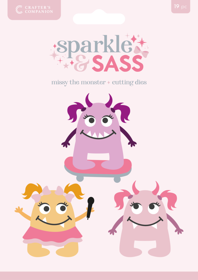 Crafter's Companion - Sparkle and Sass Metal Die Set Missy the Monster
