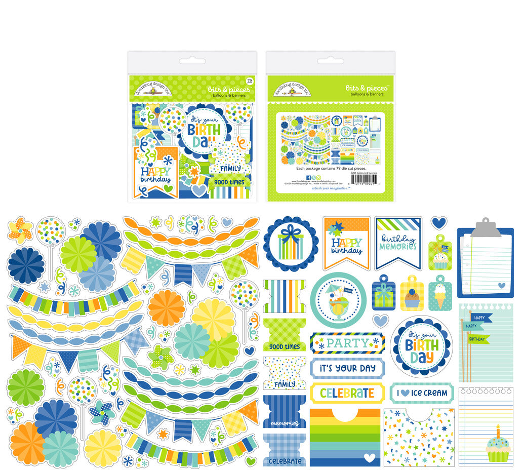 Doodlebug Design Balloons & Banners Bits & Pieces (9204)