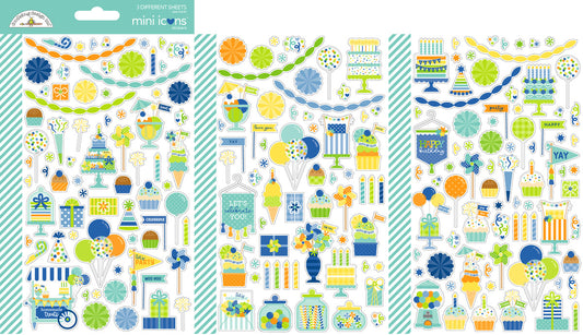 Doodlebug Design Balloons & Banners Mini Icons Stickers (9190)
