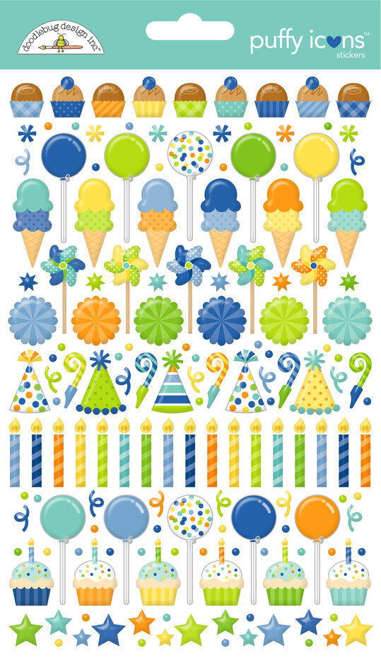 Doodlebug Design Balloons & Banners Puffy Icons Stickers (9191)