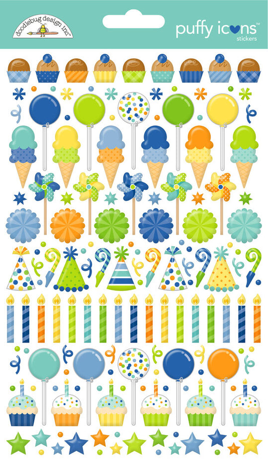 Doodlebug Design Balloons & Banners Puffy Icons Stickers (9191)
