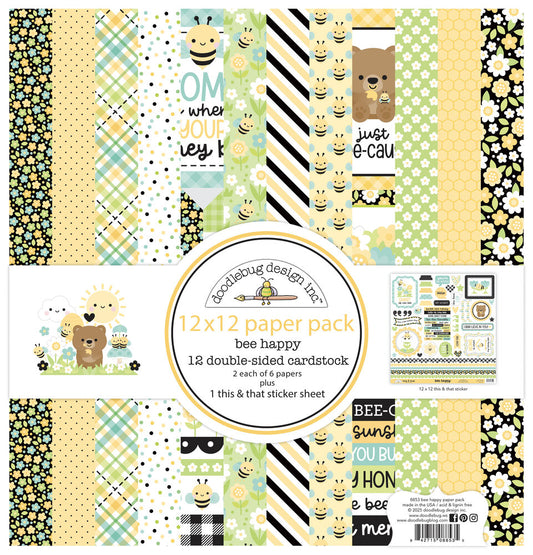 Doodlebug Design - Bee Happy 12x12 Inch Paper Pack
