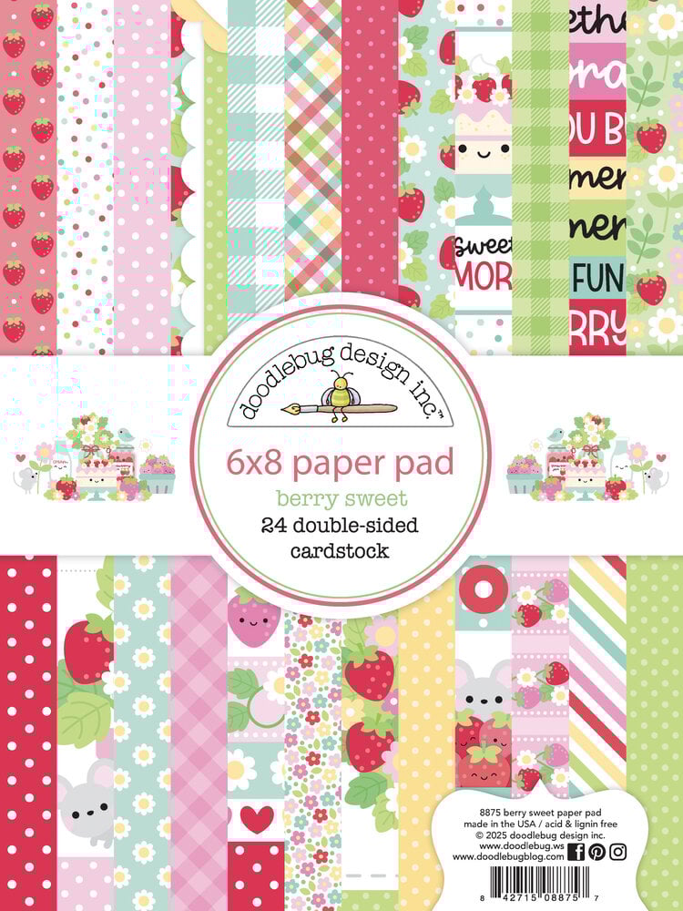 Doodlebug Design - Berry Sweet Paper Pad 6x8"