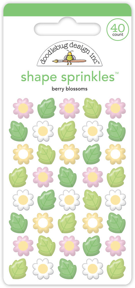 Doodlebug Design - Berry Sweet Blossoms Shape Sprinkles