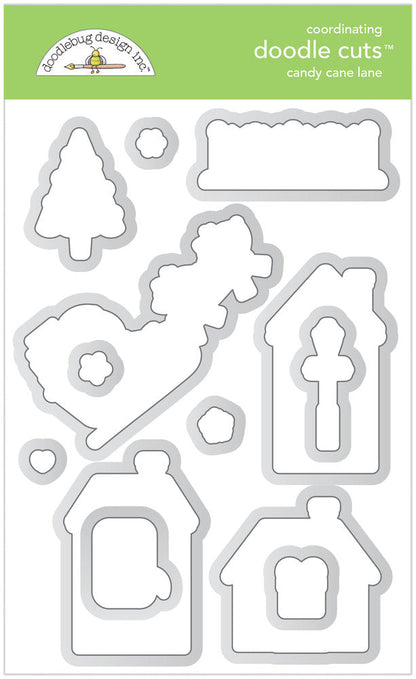 SET DEAL: Doodlebug Design - Candy Cane Lane Doodle Stamps + Metal Dies