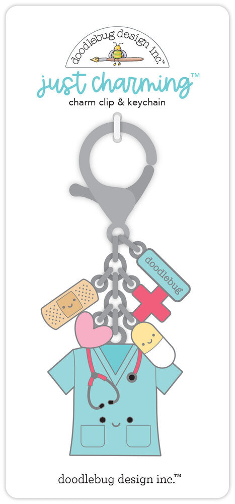 Doodlebug Design - Caregiver Just Charming Clip & Keychain