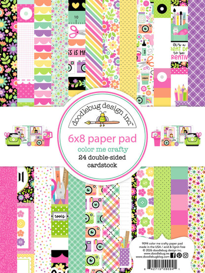 Doodlebug Design Color Me Crafty 6x8 Inch Paper Pad (9094)