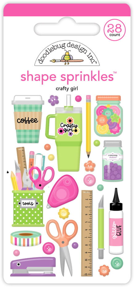 Doodlebug Design Color Me Crafty Crafty Girl Shape Sprinkles (9063)