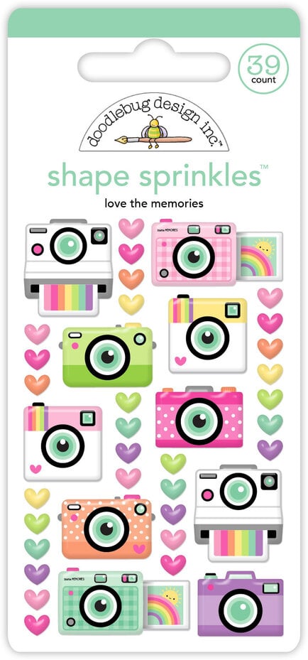 Doodlebug Design Color Me Crafty Love The Memories Shape Sprinkles (9064)
