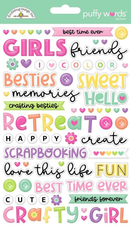 Doodlebug Design Color Me Crafty Puffy Words Stickers (9078)