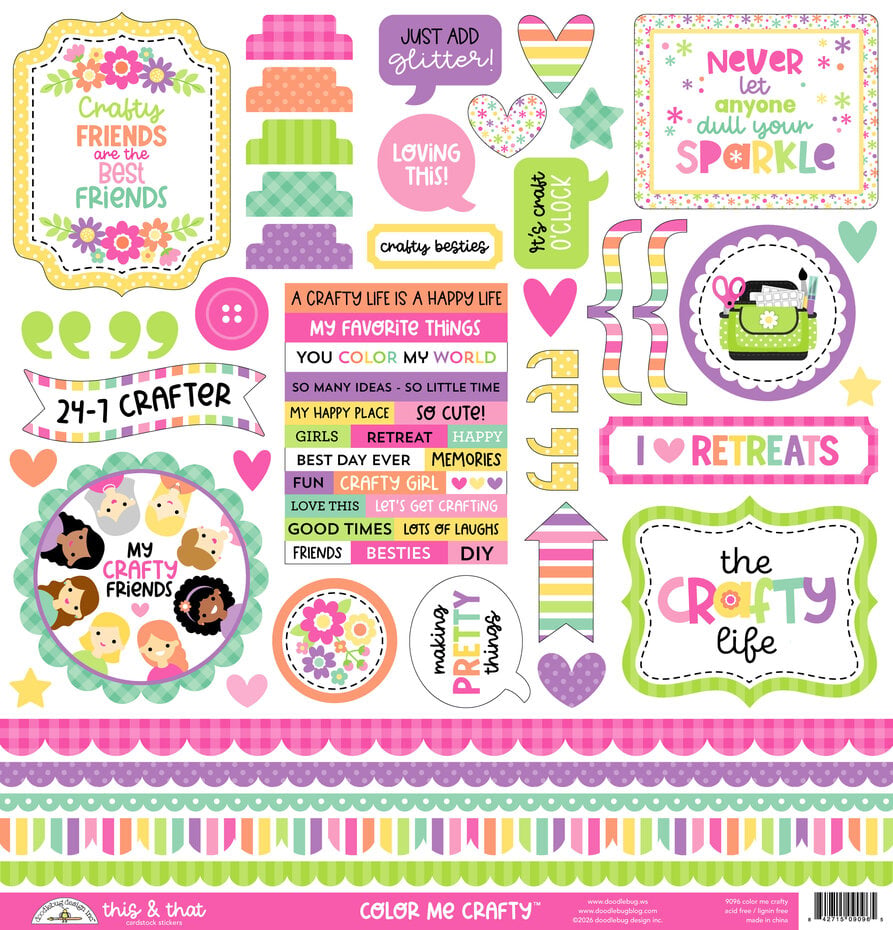 Doodlebug Design Color Me Crafty This & That Stickers (9096)