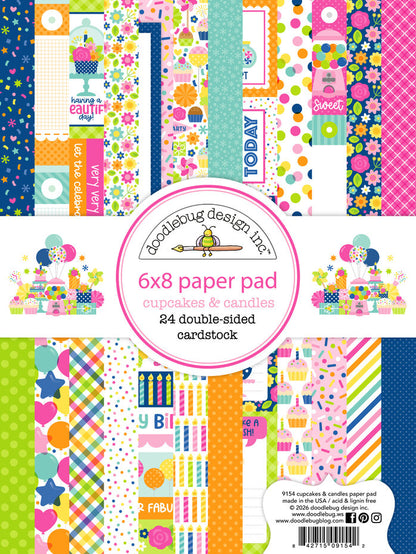 Doodlebug Design Cupcakes & Candles 6x8 Inch Paper Pad (9154)