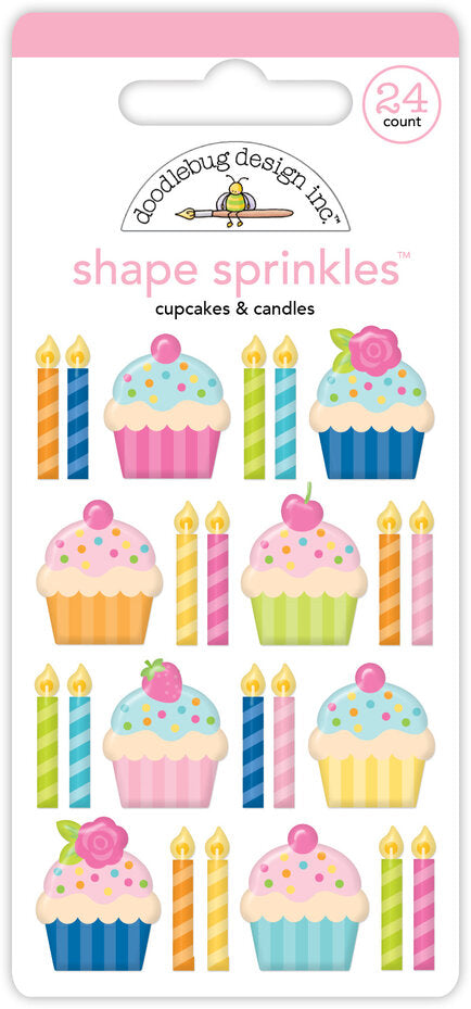 Doodlebug Design Cupcakes & Candles Shape Sprinkles (9125)