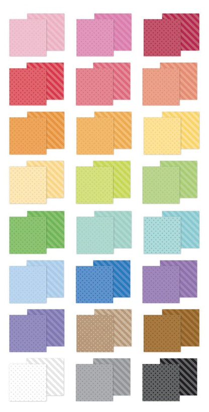 Doodlebug Design Dot-Stripe Rainbow 6x8 Inch Petite Prints Paper Pad (9058)