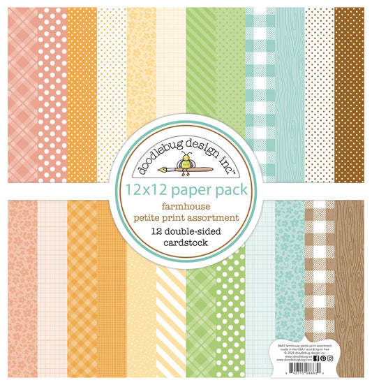 Doodlebug Design - Farmhouse Petite Prints Assortment Pack 12x12"