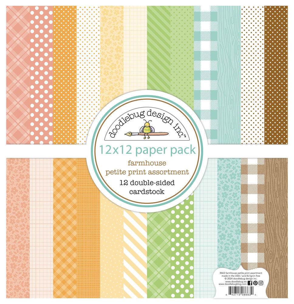 Doodlebug Design - Farmhouse Petite Prints Assortment Pack 12x12"